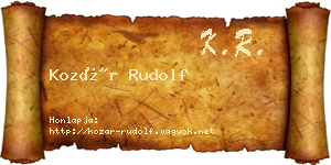 Kozár Rudolf névjegykártya
