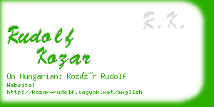 rudolf kozar business card